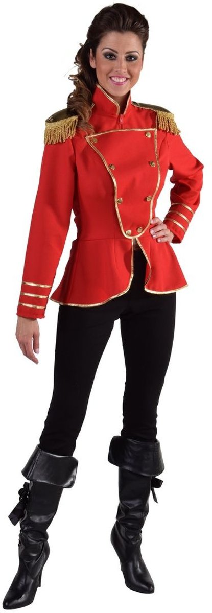 Leger & Oorlog Kostuum | Cavalerie Uniform Jas Rood Vrouw | Extra Small | Carnaval kostuum | Verkleedkleding